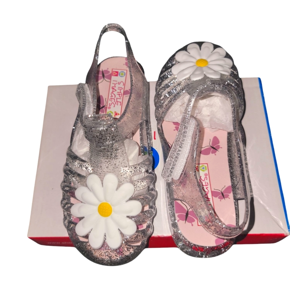 Simple Images Girls Glittery Jelly Sandals